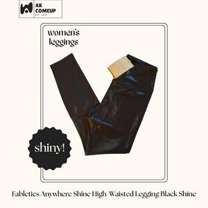 Fabletics Anywhere Shine High-Waisted Legging Black Shine